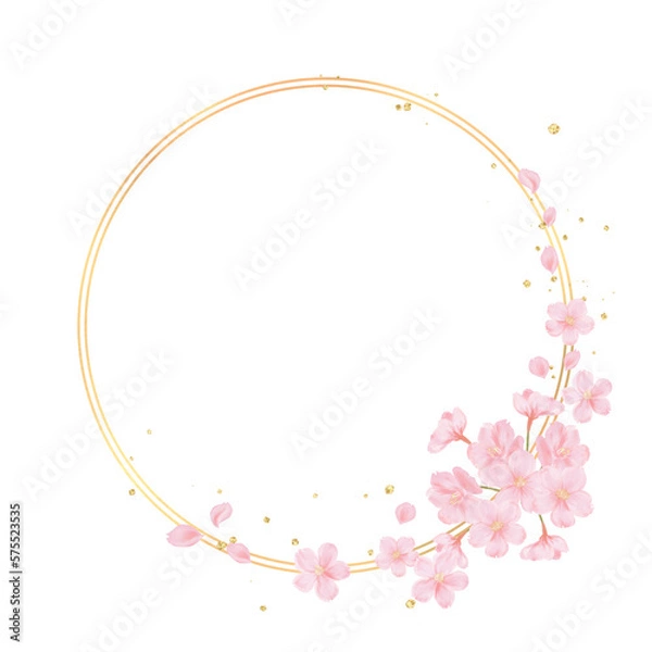 Obraz 桜の金サークルフレーム