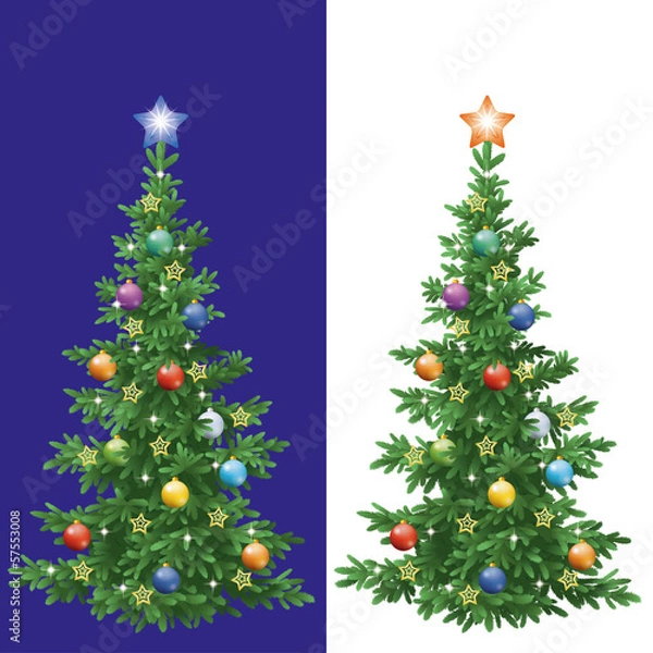 Fototapeta Christmas tree with decorations