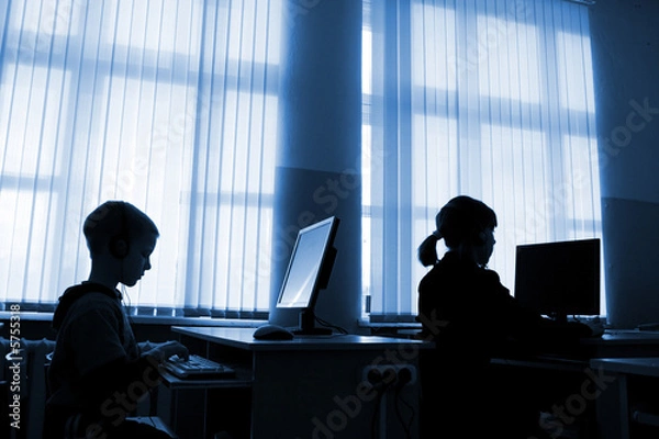 Fototapeta Schoolboys at school