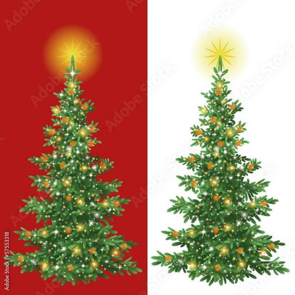 Fototapeta Christmas tree with decorations