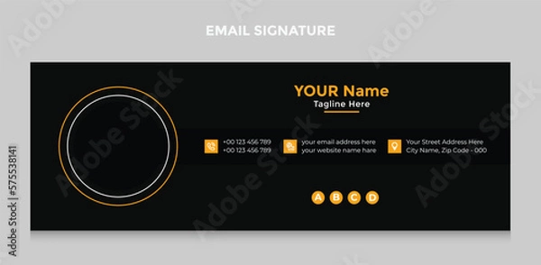 Obraz Email signature template or email footer and personal social media cover design