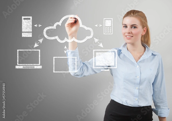 Obraz Cloud computing, technology connectivity concept
