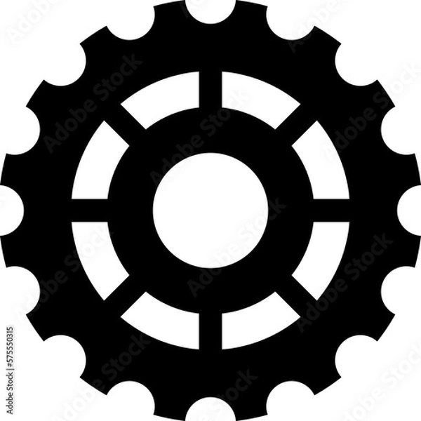 Fototapeta flat solid gear icon