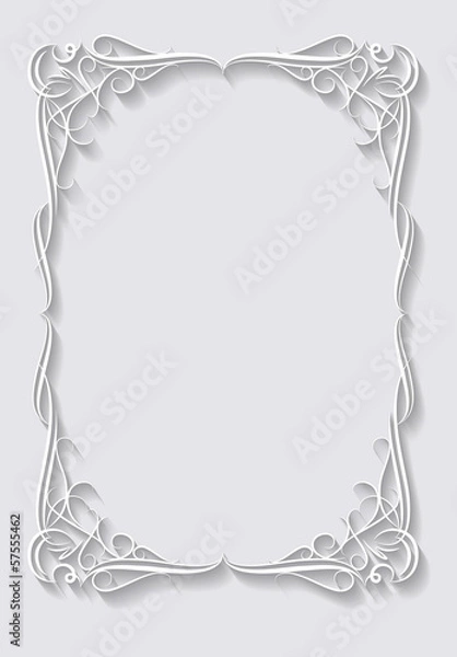 Fototapeta Paper frame in cut of paper style