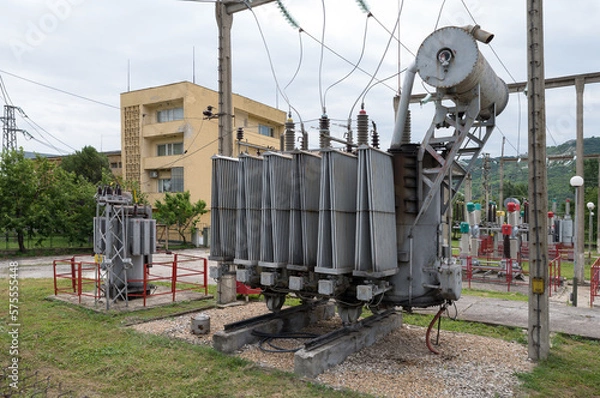 Obraz power transformer in substation