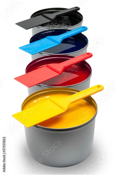 Obraz Printing inks on white background