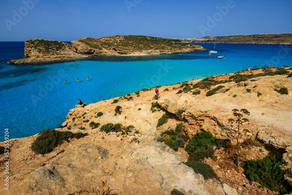 Fototapeta view of the coast of the sea