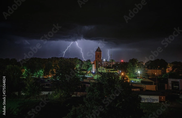 Fototapeta Thunder over the church