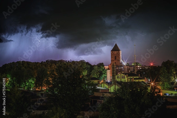 Fototapeta Thunder over the church