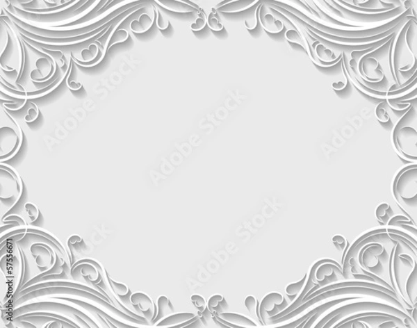 Fototapeta Paper frame in cut of paper style