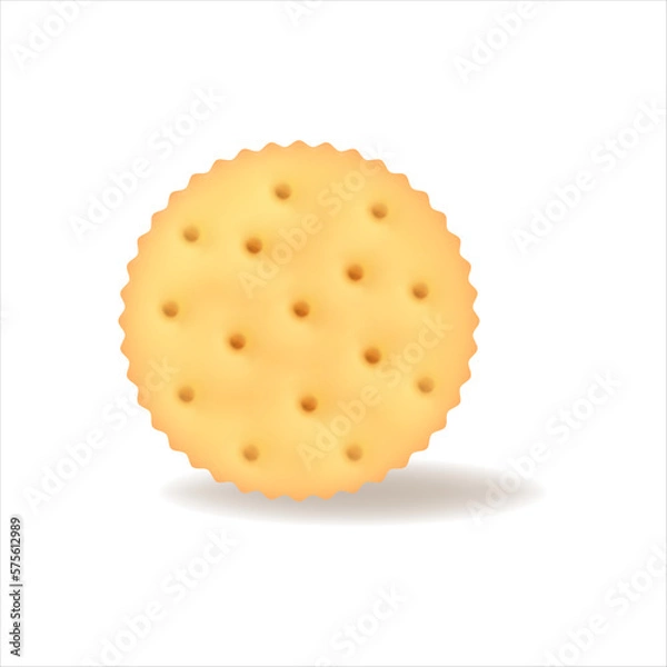 Obraz Vector stock of round biscuit cracker with simple gradients