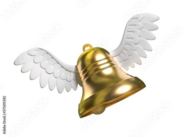 Obraz flying easter golden bell wich wings