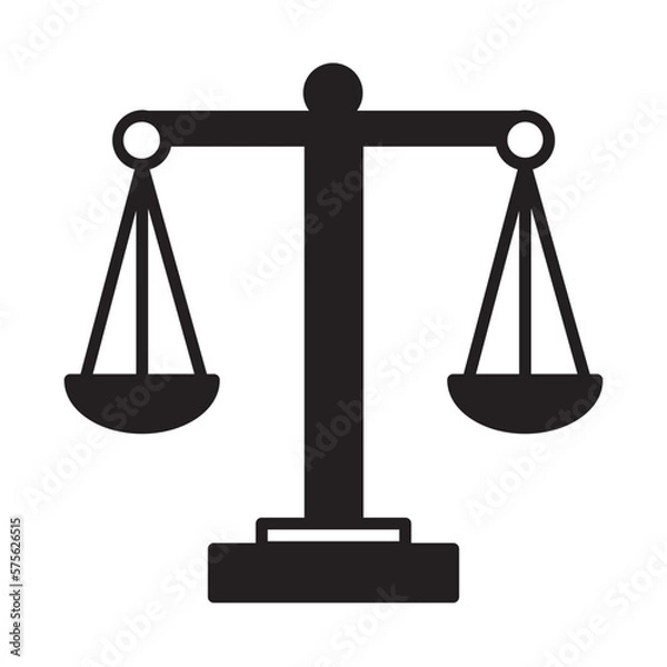 Fototapeta Solid Line JUSTICE design vector icon