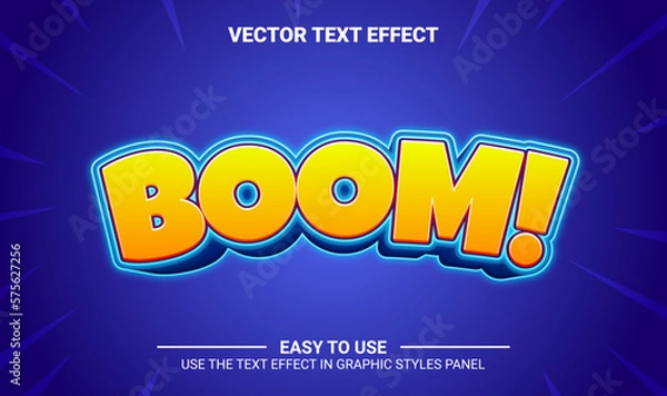 Obraz 3d boom cartoon editable text effect
