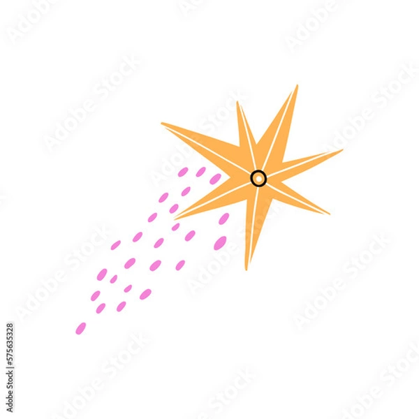Fototapeta the star is drawn in a flat style. hand drawn vector illustration.