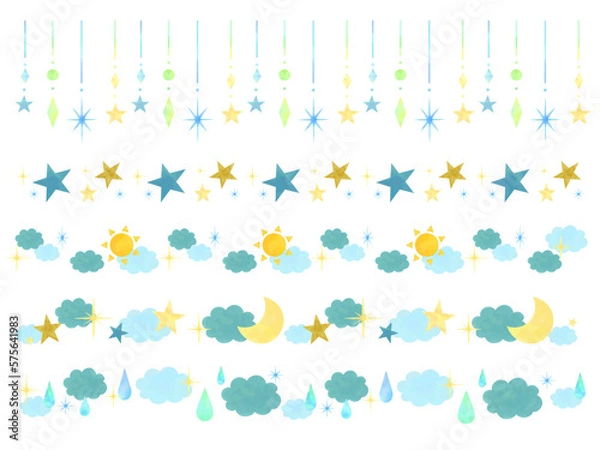 Obraz 水彩の飾り罫セット②