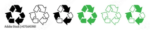 Obraz Recycle Symbol Icon Vector Illustration. Set of Recycle or Reuse Symbol Icons