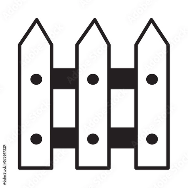 Fototapeta Solid Line FENCE design vector icon