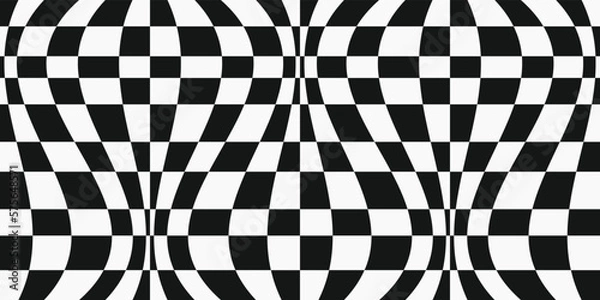 Obraz Checkerboard convex pattern. Black white colors, checkered seamless and vector pattern.