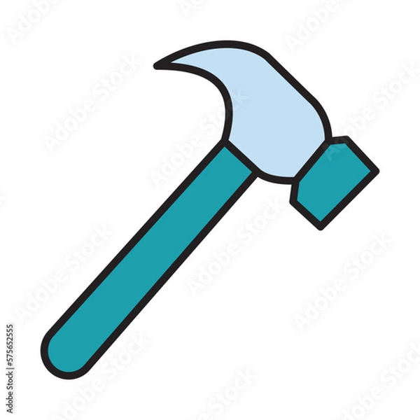 Fototapeta Filled Line HAMMER design vector icon