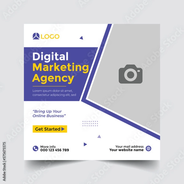 Fototapeta Creative digital marketing  social media post template