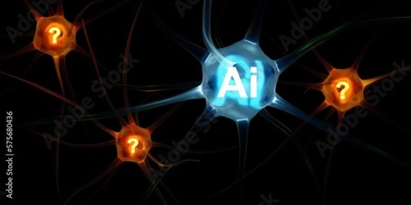 Fototapeta Ai artificial intelligence conceptual technology background illustration.  Where is artificial intelligence going and what we can do with it? 