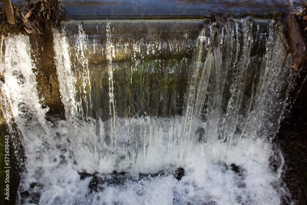 Obraz small waterfall on an outdoor day in Germanynational park, clean, foliage, garden waterfall, outdoors, lake, splash, rock, stone, white, flowing, wet, fast, liquid, small waterfall, wild waterfall, na