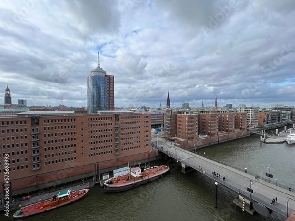 Obraz Old Red Building Hamburg From Height