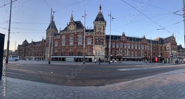 Obraz Panorama Building Amsterdam Central Station