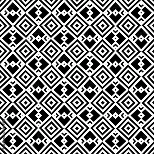 Fototapeta Seamless repeating pattern.Black and 
white pattern  for decor, textile ,fabric,wallpapers and backgrounds.