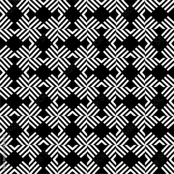 Fototapeta Seamless repeating pattern.Black and 
white pattern  for decor, textile ,fabric,wallpapers and backgrounds.