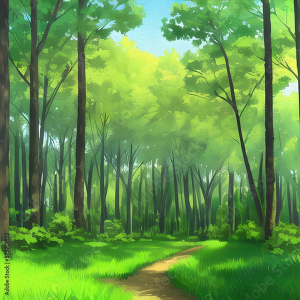 Obraz Mysterious Forest, Generative AI Illustration