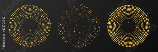 Obraz Abstract gold glowing halftone dotted background