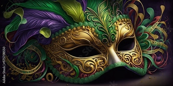 Fototapeta Mardi Gras Banner (Created with Generative AI)