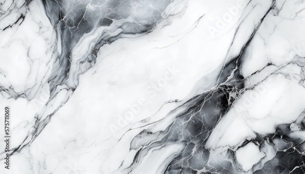 Fototapeta Abstract white marble texture with gray splashes, white luxury background