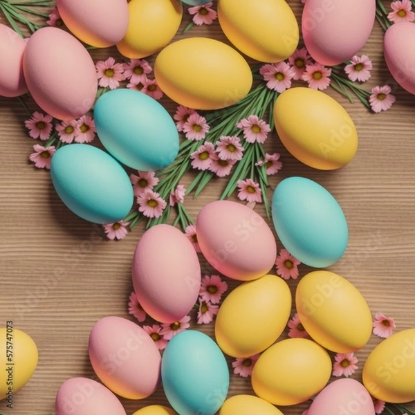 Fototapeta seamless tileable easter eggs background cfc2023spr