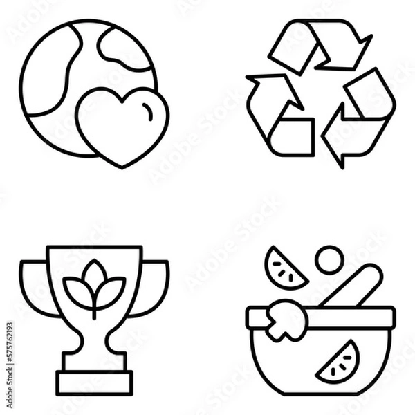 Obraz Environment Vector Line Icons