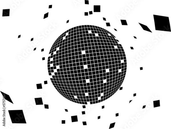 Obraz boule disco black and white