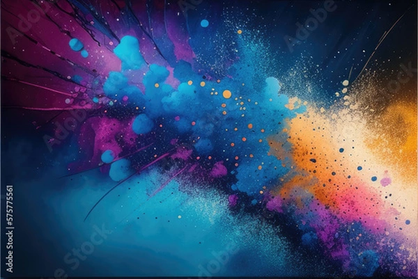 Obraz Bunte Farbwolken created with Generative AI technologies