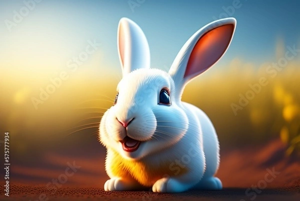 Fototapeta easter bunny with a basket
