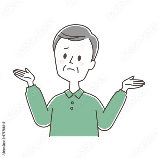 Obraz お手上げのシニア男性のイラスト素材