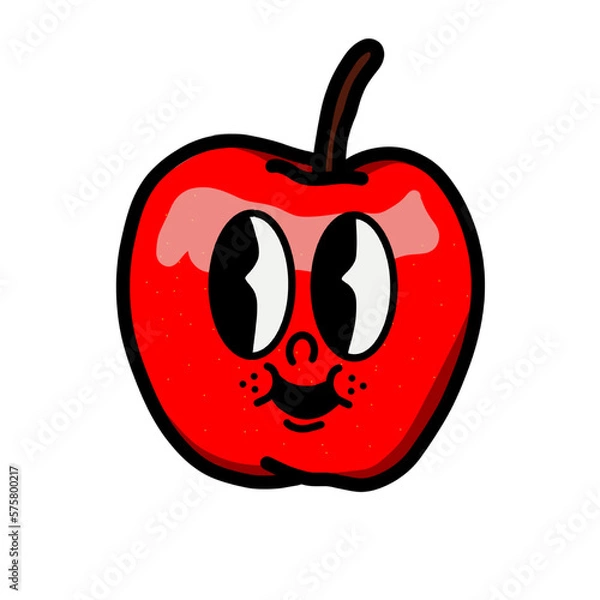 Obraz illustration apple icon character & vector