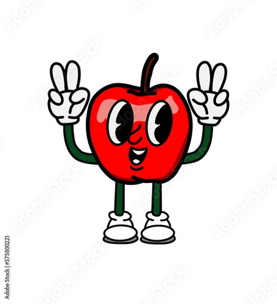 Obraz illustration apple icon character & vector