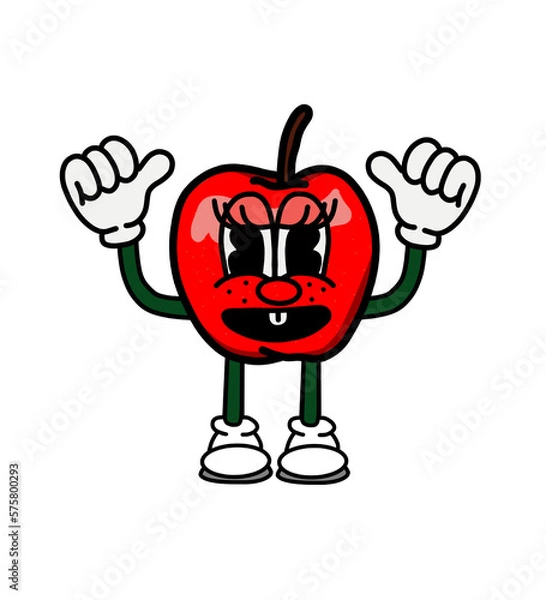 Obraz illustration apple icon character & vector