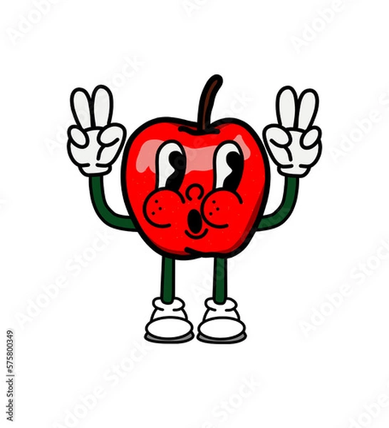 Obraz illustration apple icon character & vector