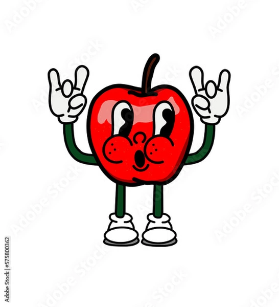 Obraz illustration apple icon character & vector