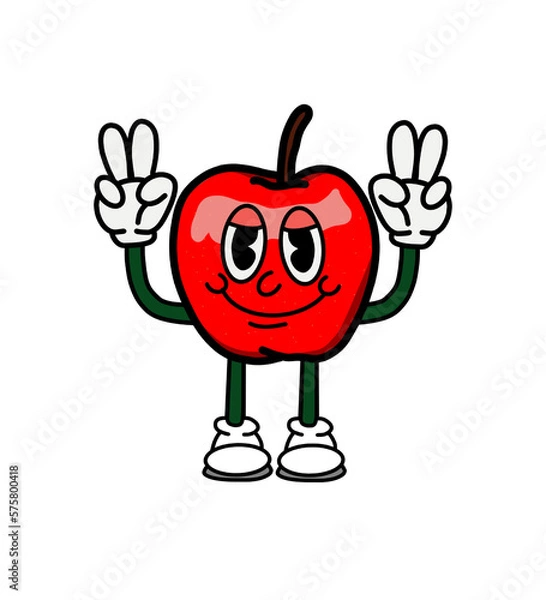 Obraz illustration apple icon character & vector