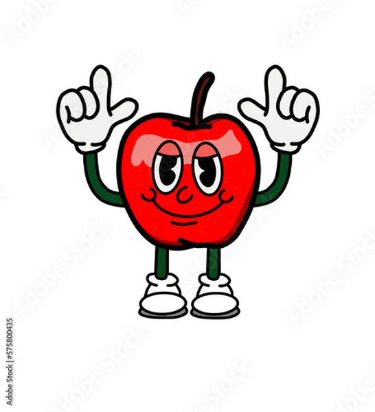 Obraz illustration apple icon character & vector