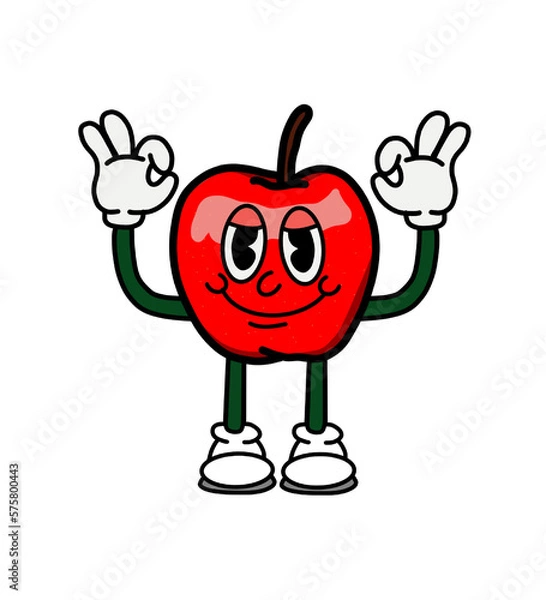 Obraz illustration apple icon character & vector