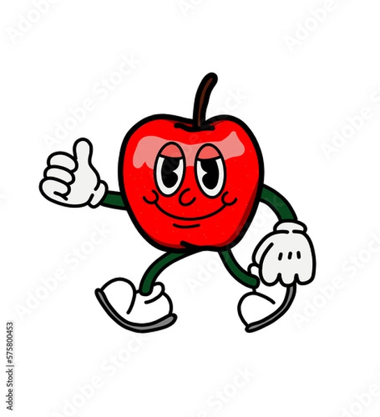Obraz illustration apple icon character & vector